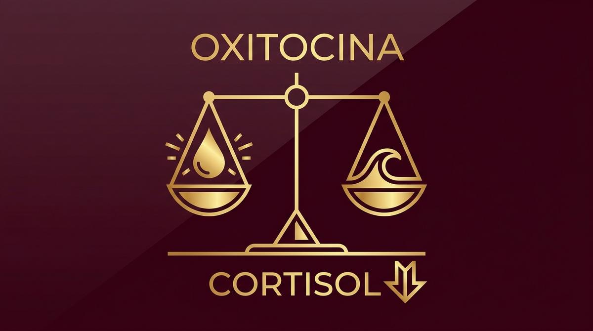 Gráfico explicativo sobre la reducción del cortisol y aumento de oxitocina en masajes